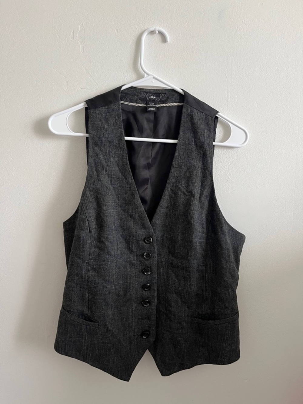 H&M charcoal gray tailored vest